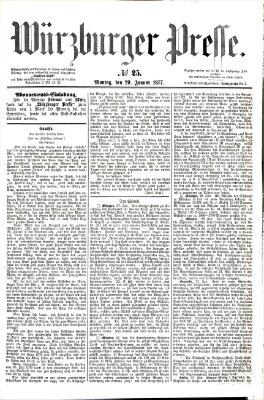 Würzburger Presse Montag 29. Januar 1877