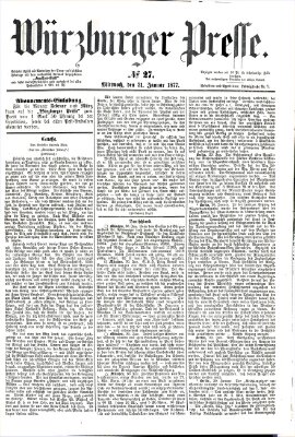 Würzburger Presse Mittwoch 31. Januar 1877