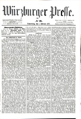 Würzburger Presse Donnerstag 1. Februar 1877