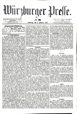 Würzburger Presse Samstag 3. Februar 1877