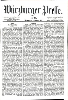 Würzburger Presse Mittwoch 7. Februar 1877