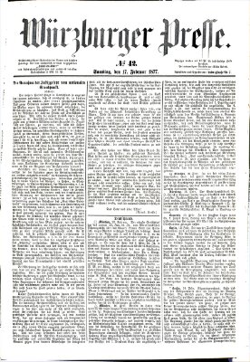 Würzburger Presse Samstag 17. Februar 1877