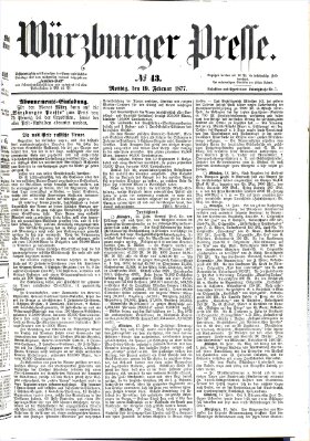 Würzburger Presse Montag 19. Februar 1877