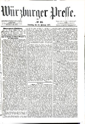 Würzburger Presse Dienstag 20. Februar 1877