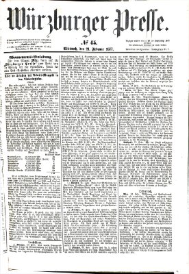 Würzburger Presse Mittwoch 21. Februar 1877