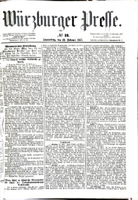 Würzburger Presse Donnerstag 22. Februar 1877