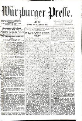 Würzburger Presse Freitag 23. Februar 1877