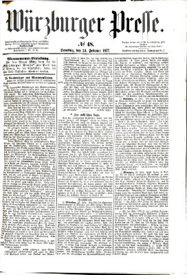 Würzburger Presse Samstag 24. Februar 1877