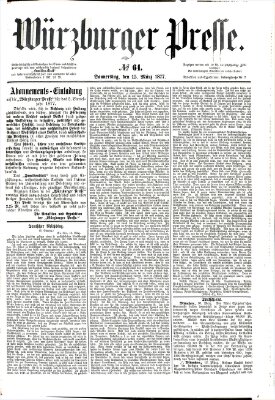 Würzburger Presse Donnerstag 15. März 1877