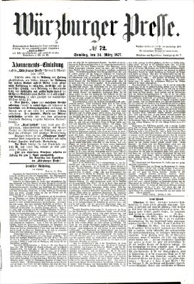 Würzburger Presse Samstag 24. März 1877