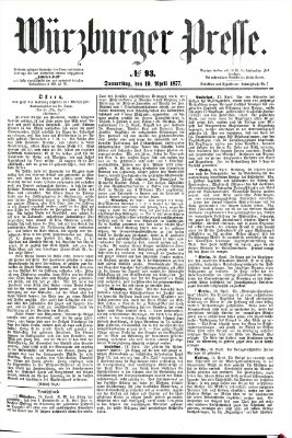 Würzburger Presse Donnerstag 19. April 1877