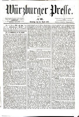 Würzburger Presse Dienstag 24. April 1877