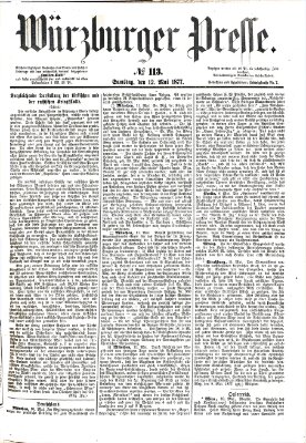 Würzburger Presse Samstag 12. Mai 1877