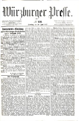 Würzburger Presse Samstag 30. Juni 1877