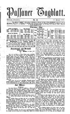 Passauer Tagblatt Mittwoch 17. Januar 1877