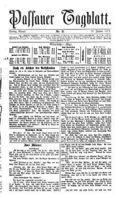 Passauer Tagblatt Freitag 19. Januar 1877