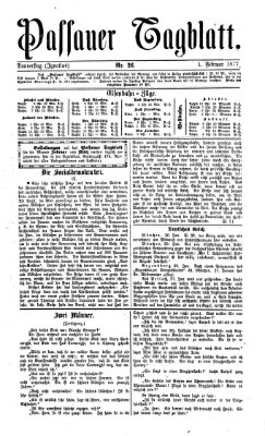 Passauer Tagblatt Donnerstag 1. Februar 1877