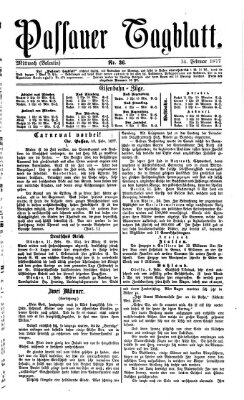 Passauer Tagblatt Mittwoch 14. Februar 1877