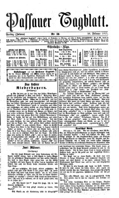 Passauer Tagblatt Freitag 16. Februar 1877