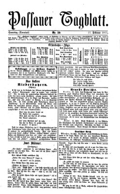 Passauer Tagblatt Samstag 17. Februar 1877