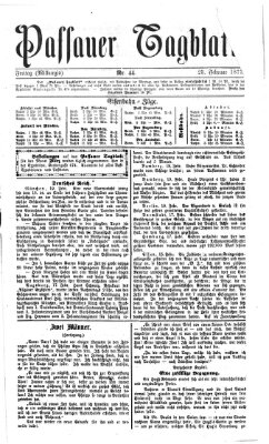 Passauer Tagblatt Freitag 23. Februar 1877