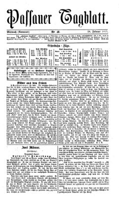 Passauer Tagblatt Mittwoch 28. Februar 1877