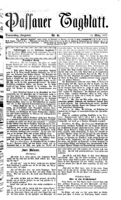 Passauer Tagblatt Donnerstag 15. März 1877