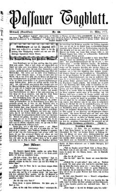 Passauer Tagblatt Mittwoch 21. März 1877