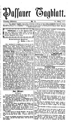 Passauer Tagblatt Montag 26. März 1877