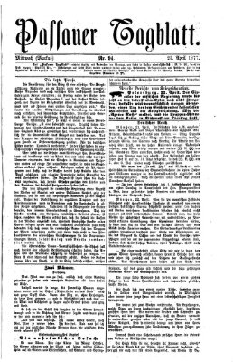 Passauer Tagblatt Mittwoch 25. April 1877