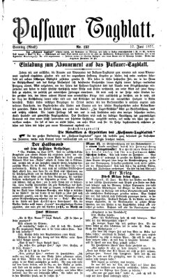 Passauer Tagblatt Sonntag 17. Juni 1877