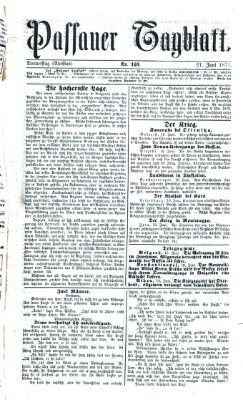 Passauer Tagblatt Donnerstag 21. Juni 1877