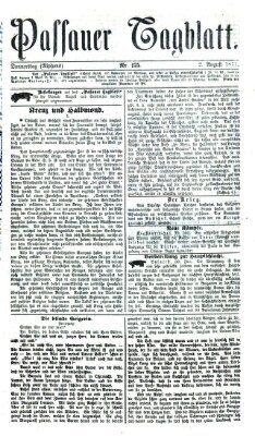 Passauer Tagblatt Donnerstag 2. August 1877