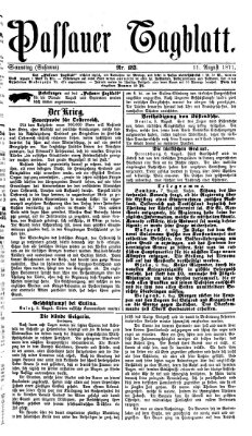 Passauer Tagblatt Samstag 11. August 1877