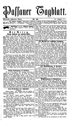 Passauer Tagblatt Mittwoch 29. August 1877