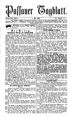 Passauer Tagblatt Donnerstag 30. August 1877