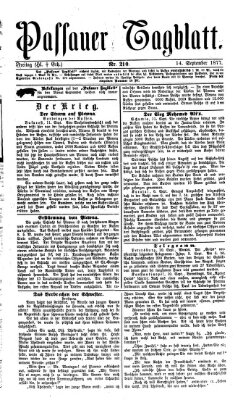 Passauer Tagblatt Freitag 14. September 1877