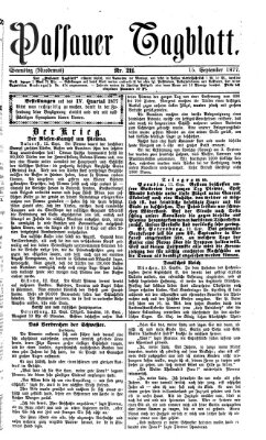 Passauer Tagblatt Samstag 15. September 1877