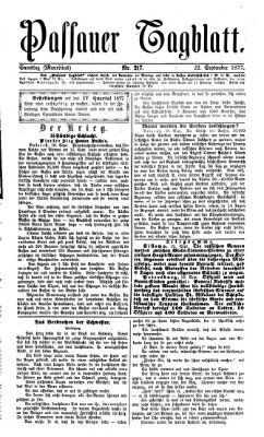 Passauer Tagblatt Samstag 22. September 1877