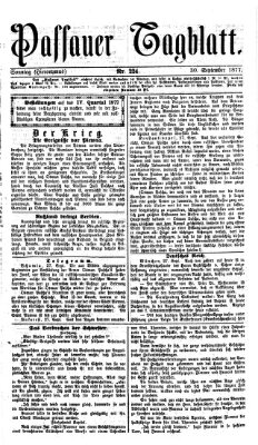 Passauer Tagblatt Sonntag 30. September 1877