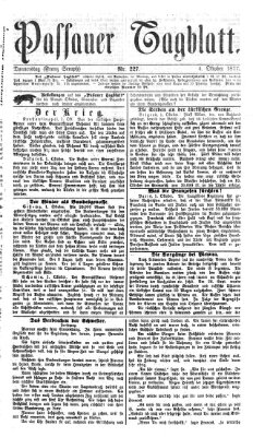 Passauer Tagblatt Donnerstag 4. Oktober 1877