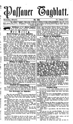 Passauer Tagblatt Samstag 13. Oktober 1877