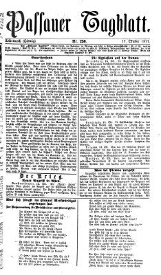 Passauer Tagblatt Mittwoch 17. Oktober 1877