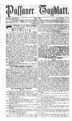 Passauer Tagblatt Freitag 26. Oktober 1877