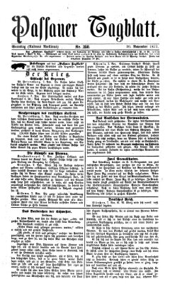 Passauer Tagblatt Samstag 10. November 1877