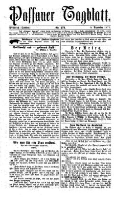 Passauer Tagblatt Mittwoch 5. Dezember 1877