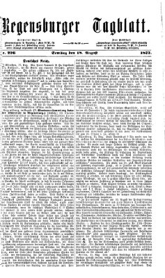 Regensburger Tagblatt Samstag 18. August 1877