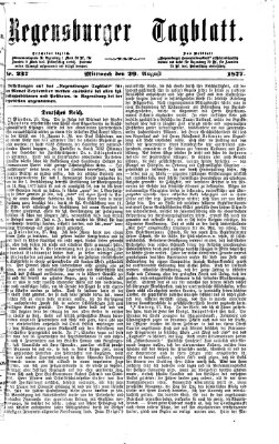 Regensburger Tagblatt Mittwoch 29. August 1877