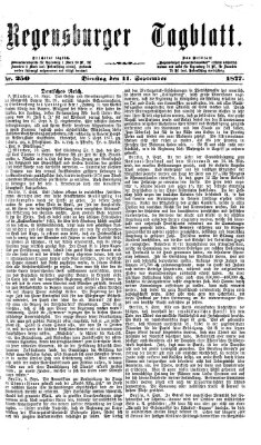 Regensburger Tagblatt Dienstag 11. September 1877