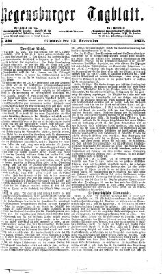 Regensburger Tagblatt Mittwoch 12. September 1877